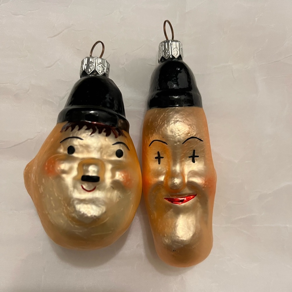 Christopher Radko Laurel and Hardy Ornaments